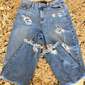 Size 9 X 25 Kendall And Kylie Womens Jeans Denim Relaxed Skinny Rips Grunge